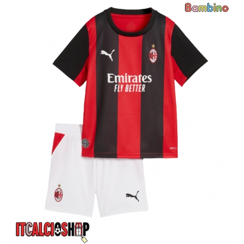 AC Milan Christopher Nkunku #18 Prima Maglia Bambino 2026-27 Manica Corta (+ Pantaloni corti)